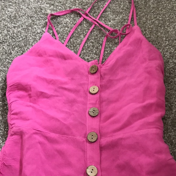 Zara Xs pink linen button down dress - Picture 6 of 7